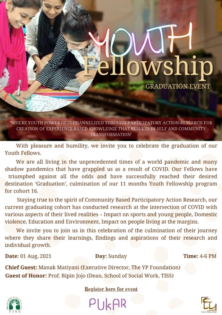 Invitation: Youth Fellowship Graduation Event- 2021 - Pukar
